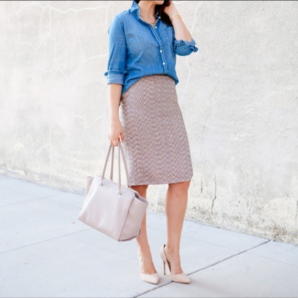 J. Crew tweed pencil skirt with zipper accent - Picture 11 of 16
